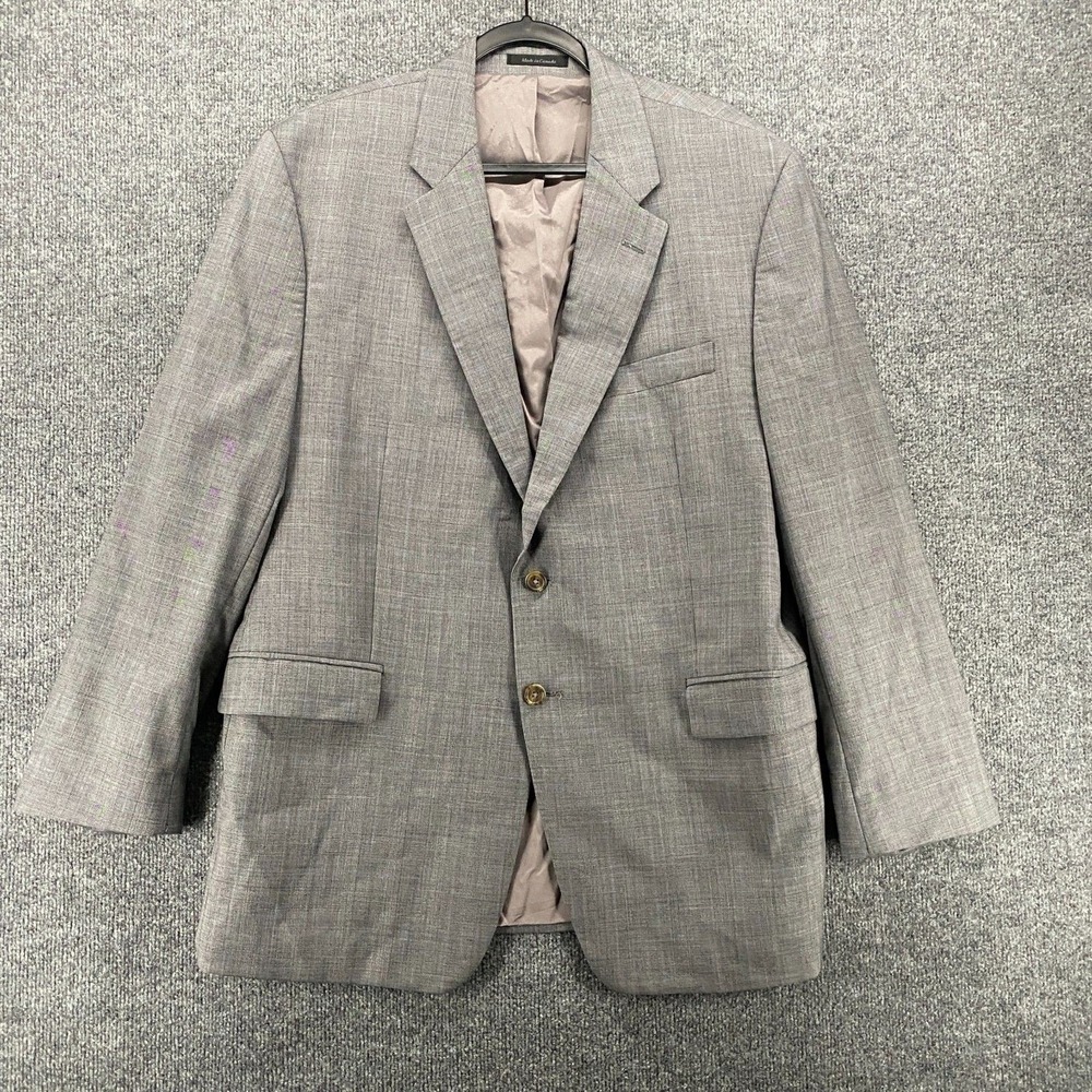 Lauren Ralph Lauren Blazer‎ Jacket Mens 46R Wool Gray Button Up Office Career